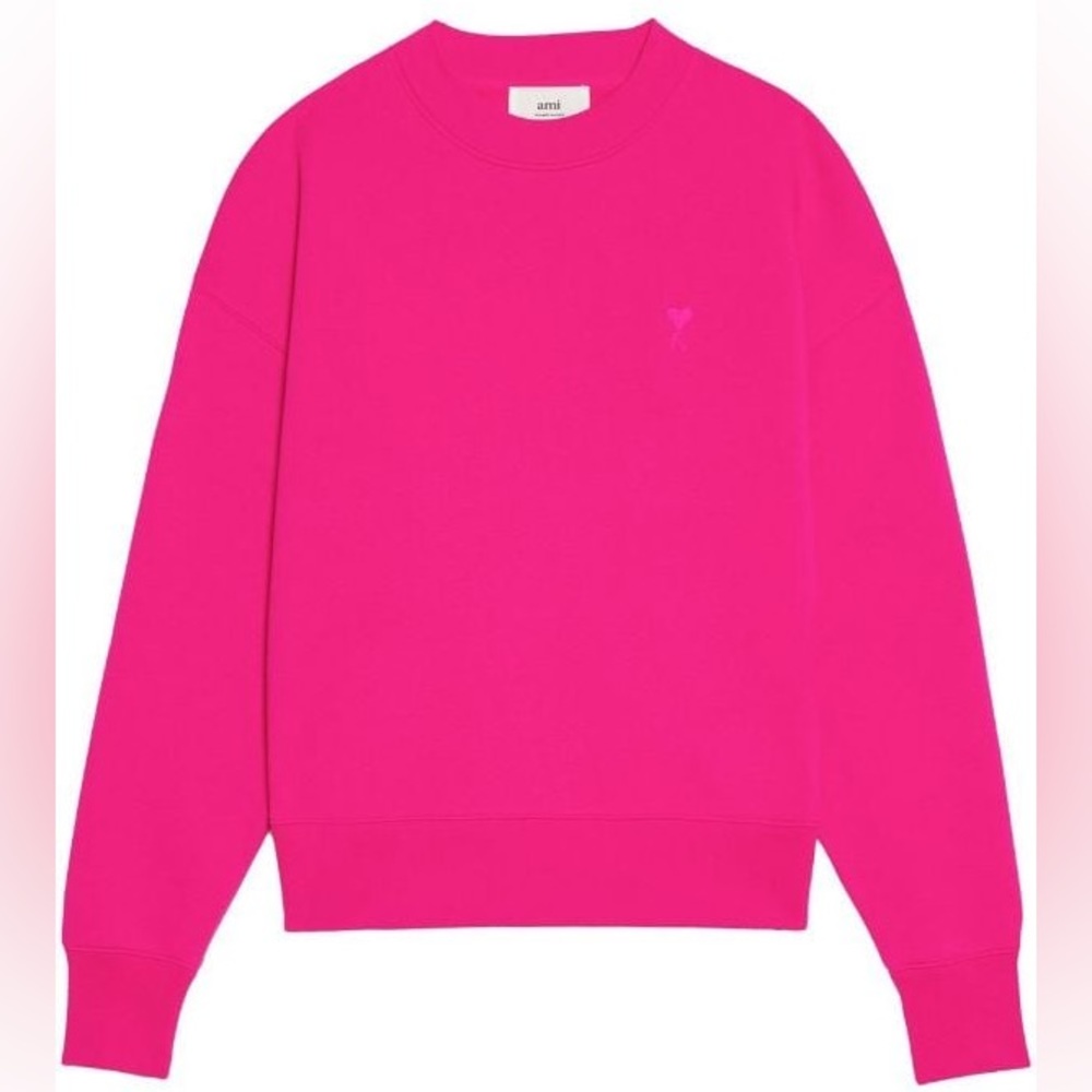 🔥 RARE! Ami Paris Pink Ami De Coeur Sweatshirt Medium
